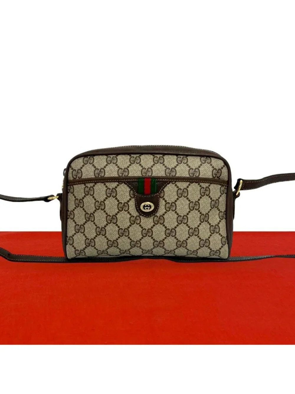 Gucci Vintage Sherry Line GG Logo Pattern Leather Mini Shoulder Bag Pochette